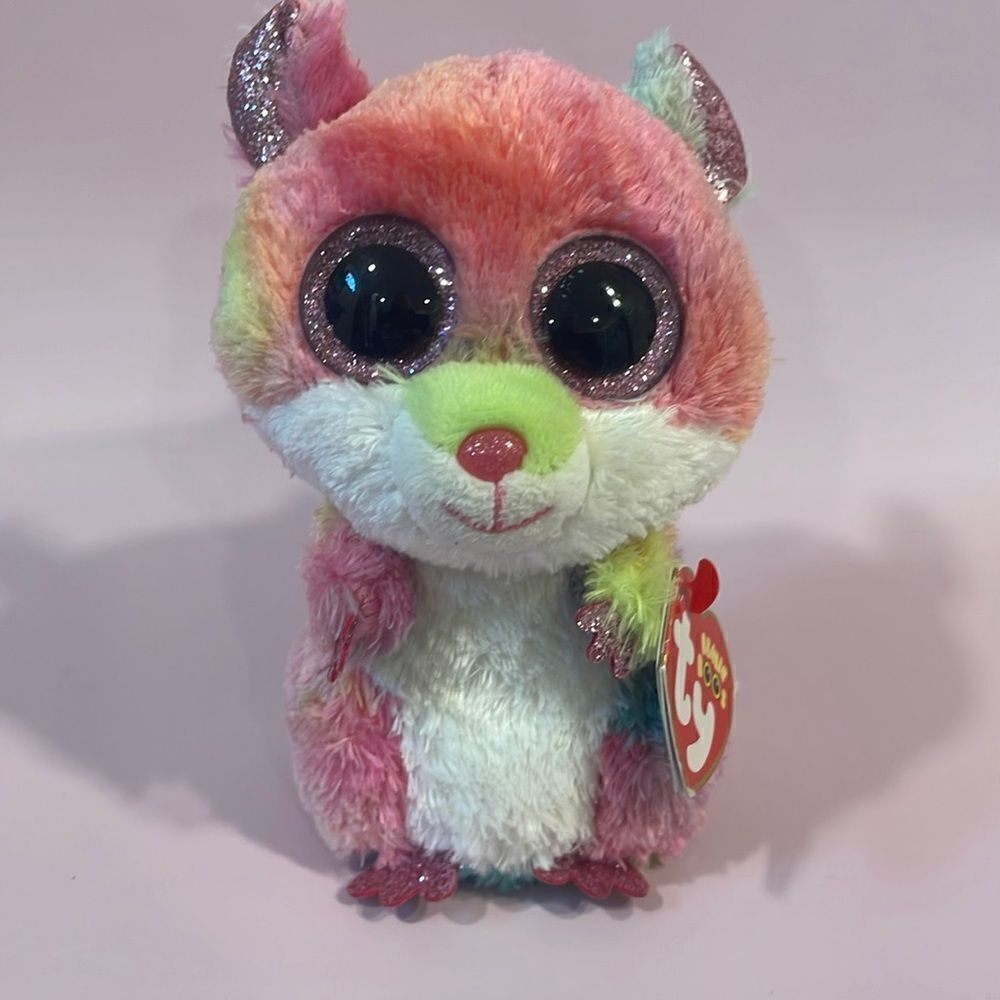 2018 Ty Beanie Boos Rodney the Multicoloured Hamster Great Used Condition 6”